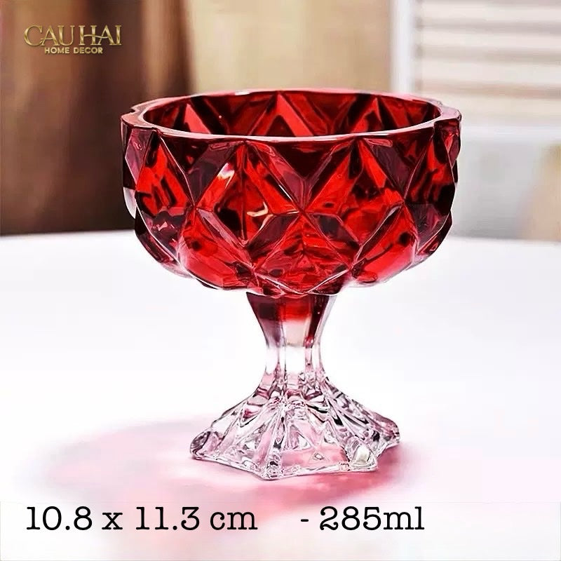 FÊTES COUTURE - LY TRÁNG MIỆNG THUỶ TINH RUBY GLACÉE COUPE DESSERT - CẬU HAI HOME DECOR