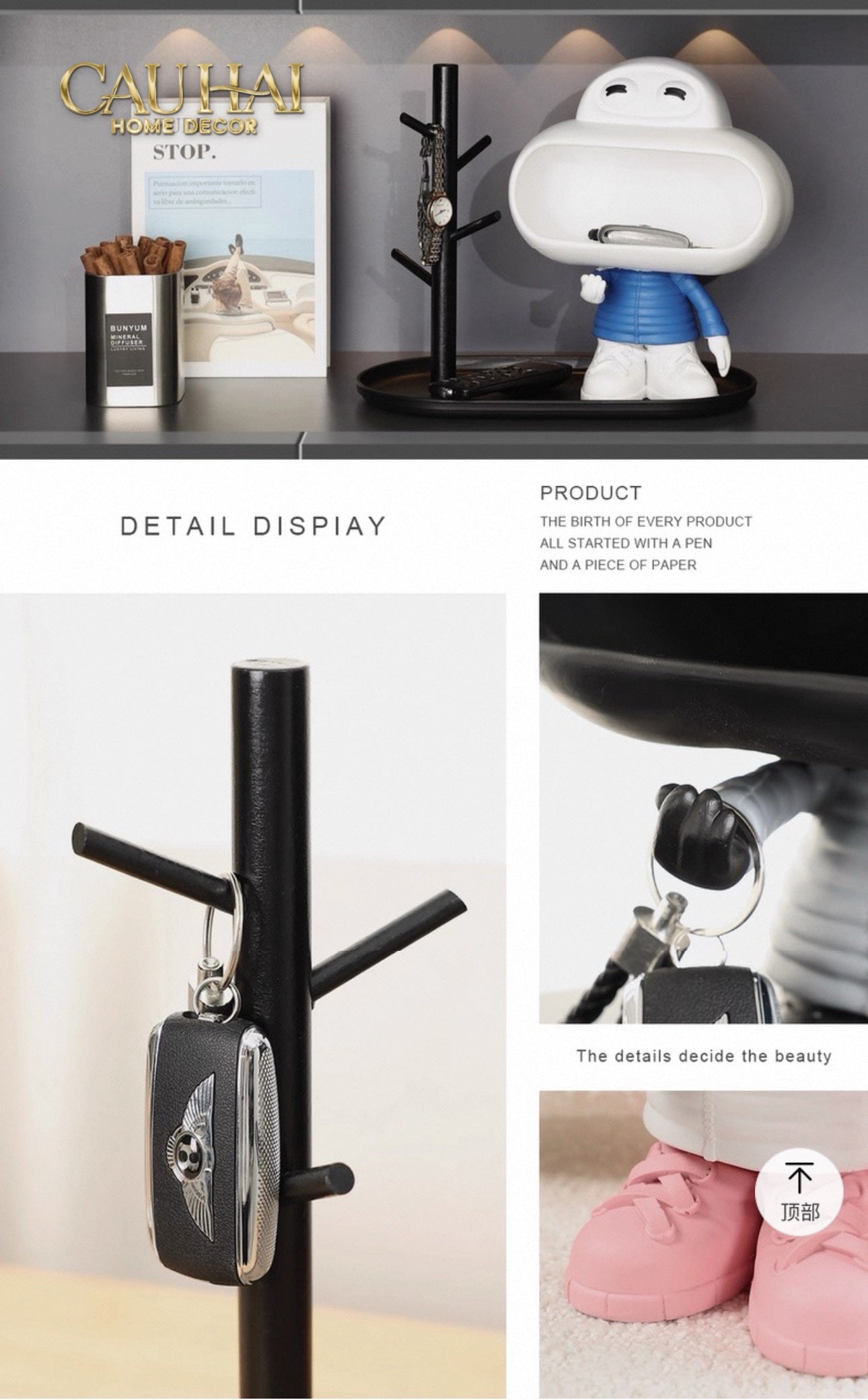 Tượng Treo Chìa Khoá Figurine Big Mouth Key Holder-CẬU HAI HOME DECOR