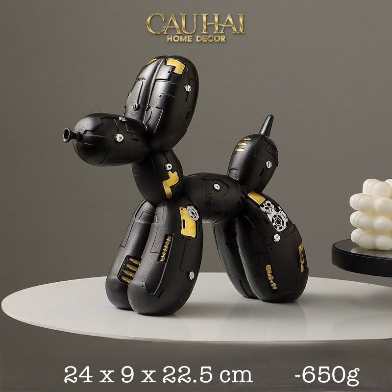 Tượng Puppy Balloon Pupp-X Mécanique Blanc / Noir-CẬU HAI HOME DECOR