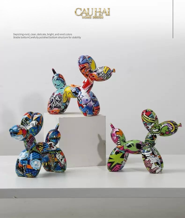 TƯỢNG PUPPY BALLOON URBAN STREET ART GRAFFITI - CẬU HAI HOME DECOR