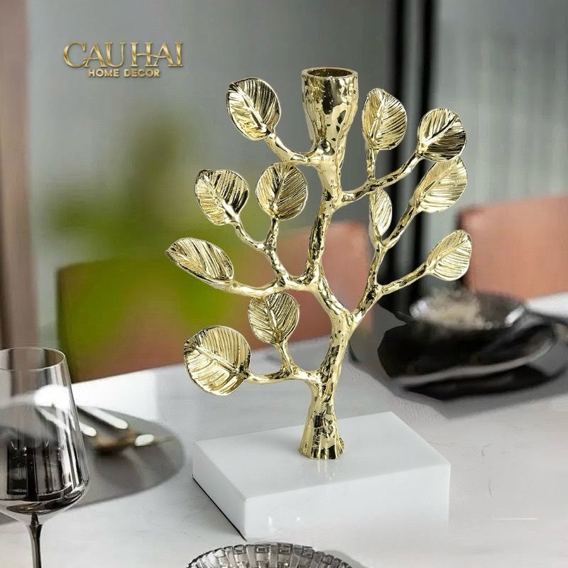 HOME COUTURE - ĐẾ NẾN BRASSON DIVINITY AURUM BRANCH H27 - CẬU HAI HOME DECOR