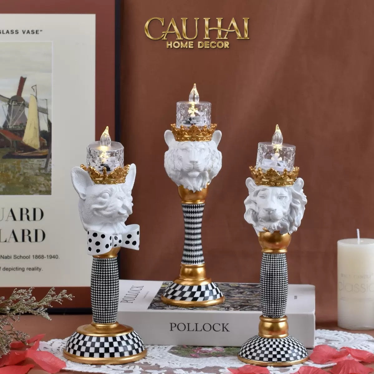 FÊTES COUTURE - ĐẾ NẾN ANIMALIER RÉFLEXION CANDLE HOLDER - CẬU HAI HOME DECOR