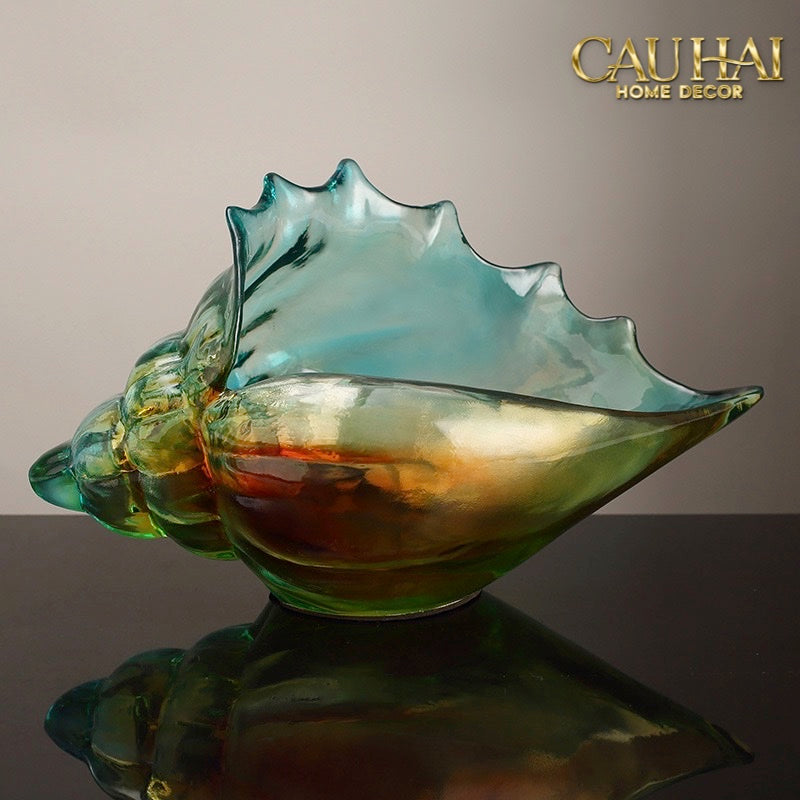 KHAY VỎ ỐC ARC-EN-CIEL POSEIDON SHELL PETIT HANDCRAFTED GLASS TRAY - CẬU HAI HOME DECOR
