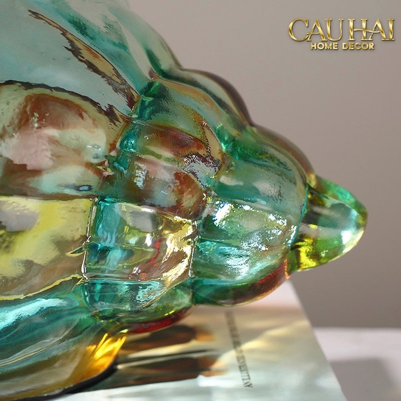 KHAY VỎ ỐC ARC-EN-CIEL POSEIDON SHELL PETIT HANDCRAFTED GLASS TRAY - CẬU HAI HOME DECOR