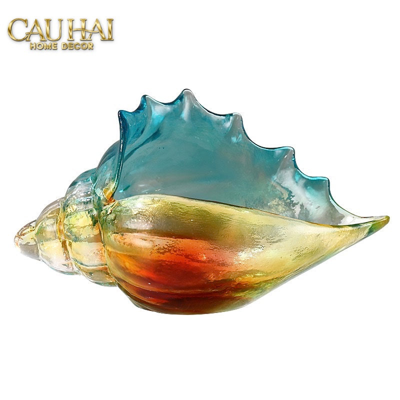 KHAY VỎ ỐC ARC-EN-CIEL POSEIDON SHELL PETIT HANDCRAFTED GLASS TRAY - CẬU HAI HOME DECOR