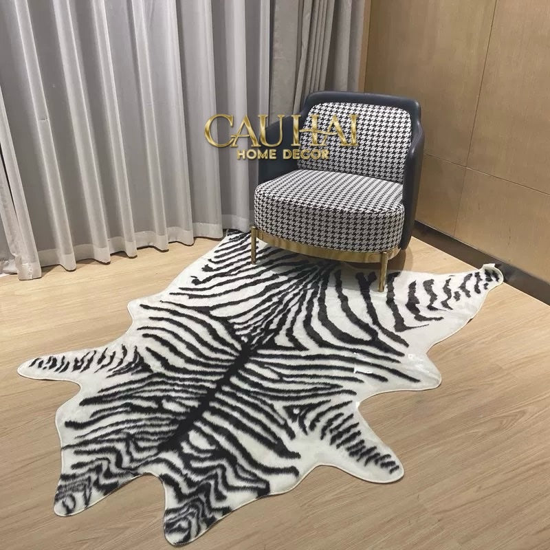 THẢM LÔNG TUYẾT 80x110 WILD SPIRIT ZEBRA - CẬU HAI HOME DECOR