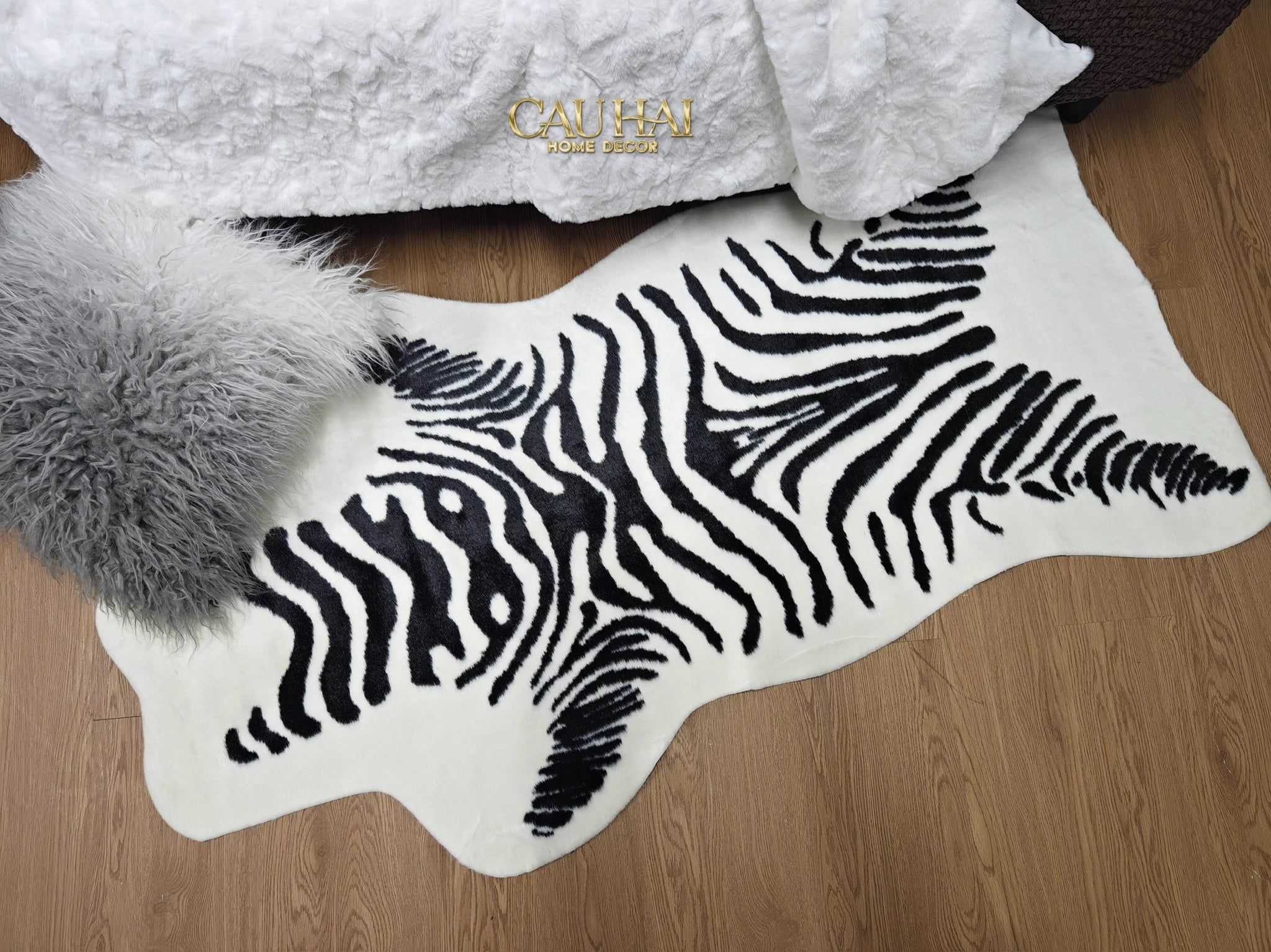 THẢM LÔNG TUYẾT 80x110 WILD SPIRIT ZEBRA - CẬU HAI HOME DECOR