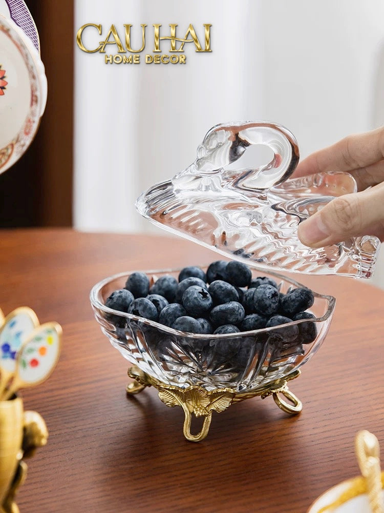 HOME COUTURE - LỌ KẸO THIÊN NGA SWAN DE L’ATHÈNES CRISTAL BONBONNIÈRE - CẬU HAI HOME DECOR