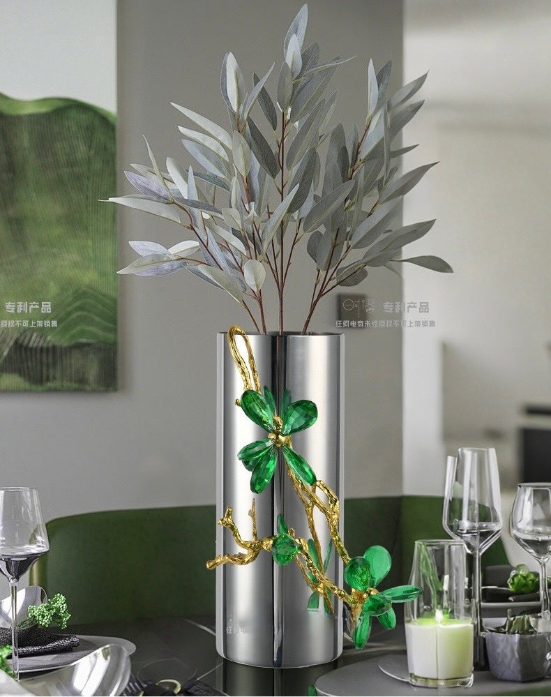 HOME COUTURE - BÌNH HOA PLATIUM MÉTALLIQUE BRANCHE ÉMERAUDE - CẬU HAI HOME DECOR