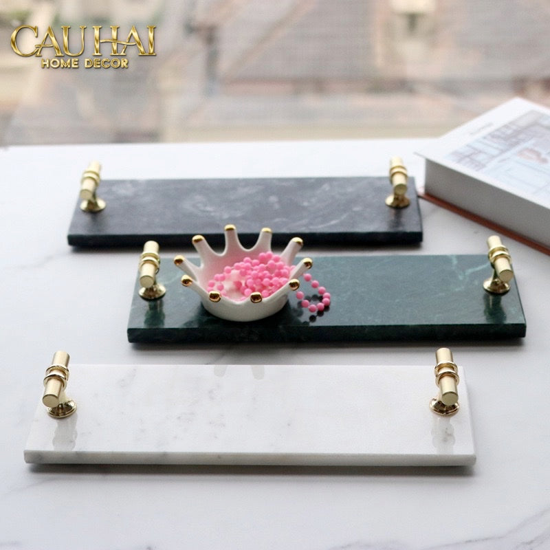 KHAY ĐÁ MANHATTAN URBAN TERRACE MARBLE TRAY 15 x 30 - CẬU HAI HOME DECOR