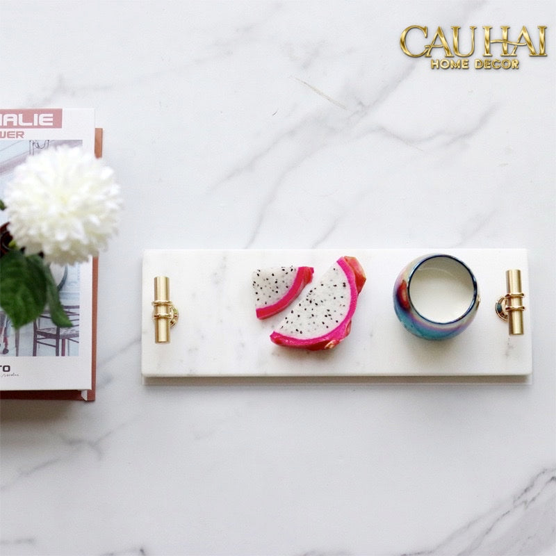 KHAY ĐÁ MANHATTAN URBAN TERRACE MARBLE TRAY 15 x 30 - CẬU HAI HOME DECOR