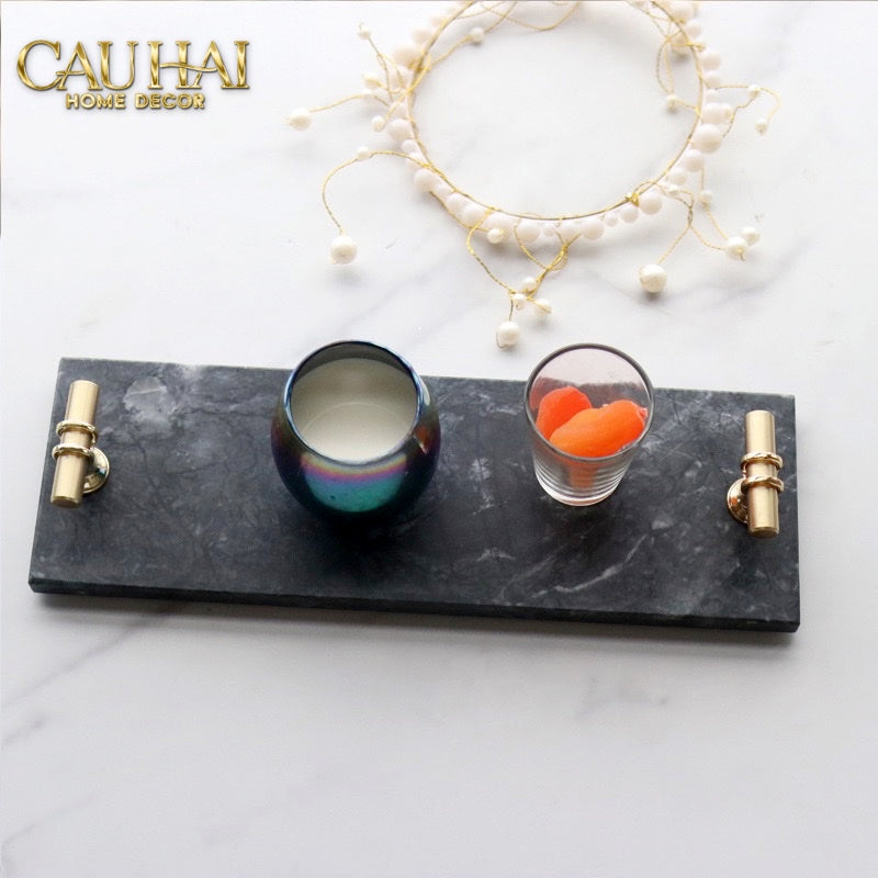 KHAY ĐÁ MANHATTAN URBAN TERRACE MARBLE TRAY 15 x 30 - CẬU HAI HOME DECOR