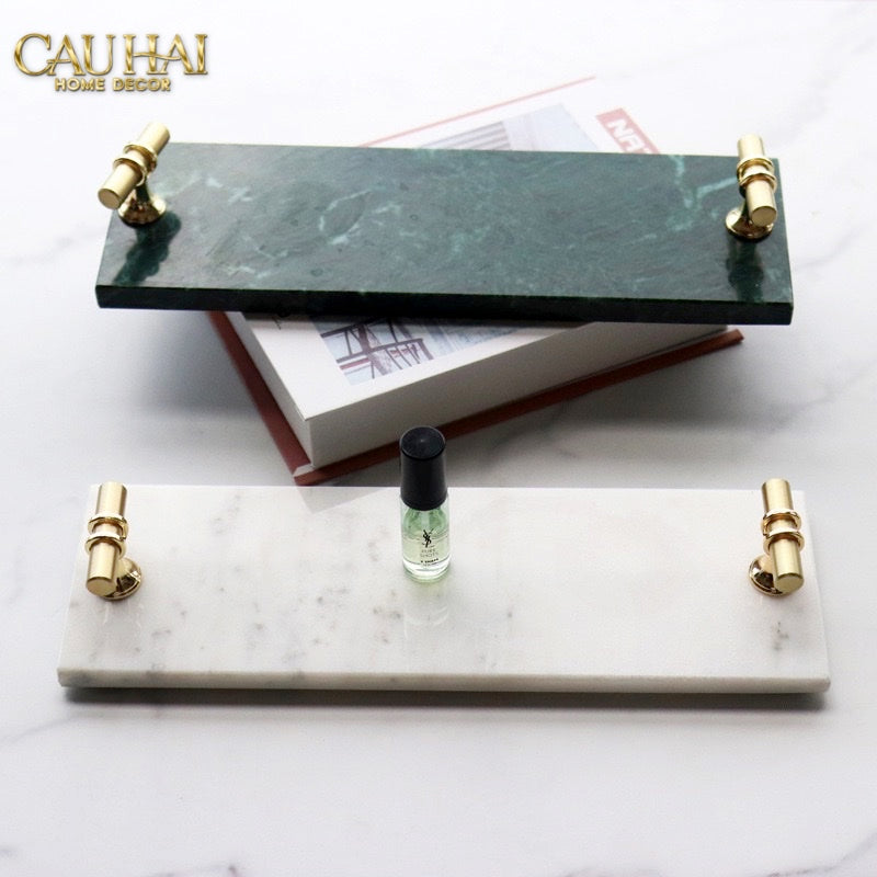 KHAY ĐÁ MANHATTAN URBAN TERRACE MARBLE TRAY 15 x 30 - CẬU HAI HOME DECOR