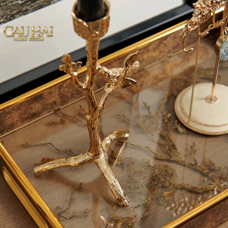 KHAY GƯƠNG RÉFLEXION CHERRY BLOSSOM RUSTIC TRAY 22x35 - CẬU HAI HOME DECOR