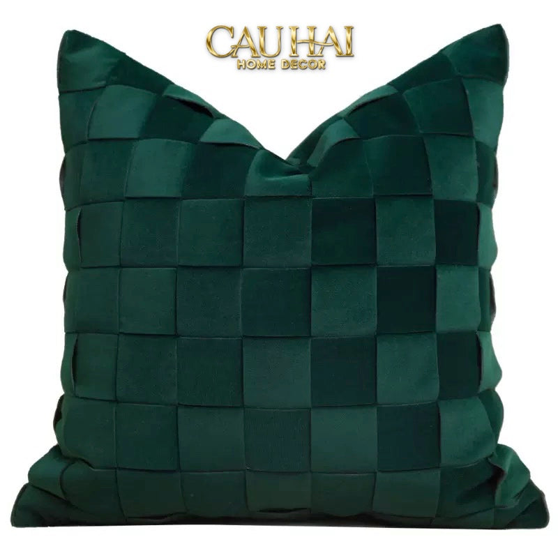 FÊTES COUTURE - VỎ GỐI NHUNG WOVEN MISTLETOE 45-CẬU HAI HOME DECOR