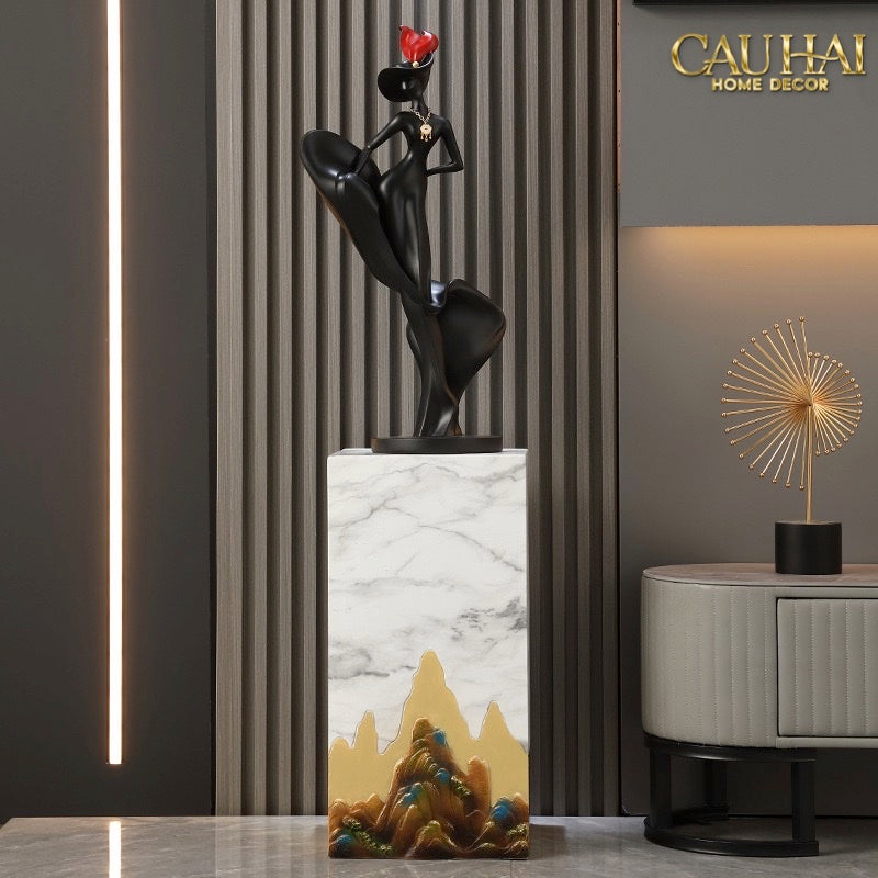 HOME COUTURE - TƯỢNG LADY TRÉMAINE SILHOUETTE FÉMININE ÉNIGMATIQUE H66 - CẬU HAI HOME DECOR