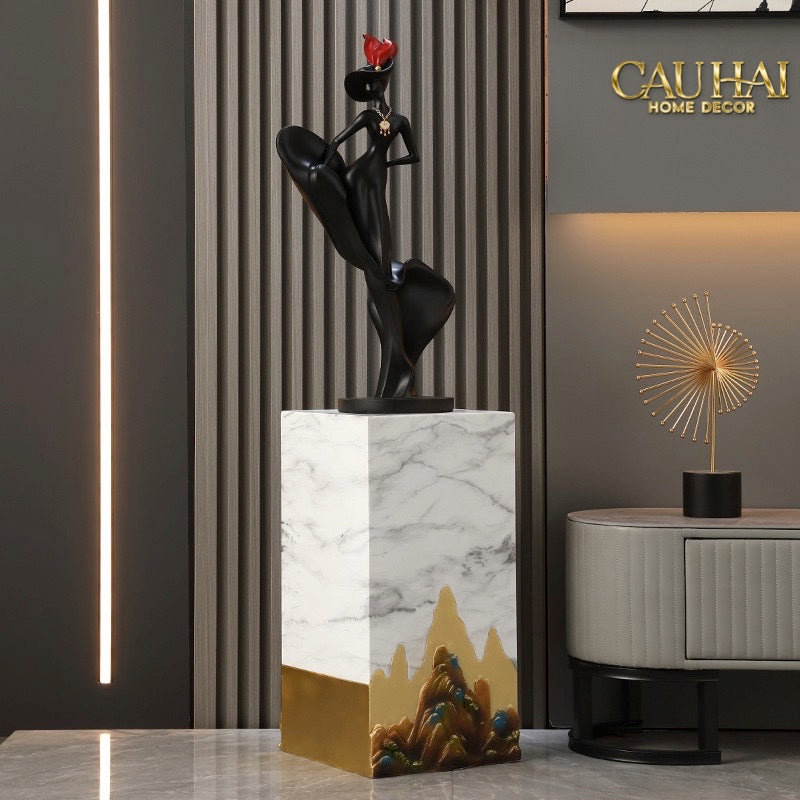 HOME COUTURE - TƯỢNG LADY TRÉMAINE SILHOUETTE FÉMININE ÉNIGMATIQUE H66 - CẬU HAI HOME DECOR