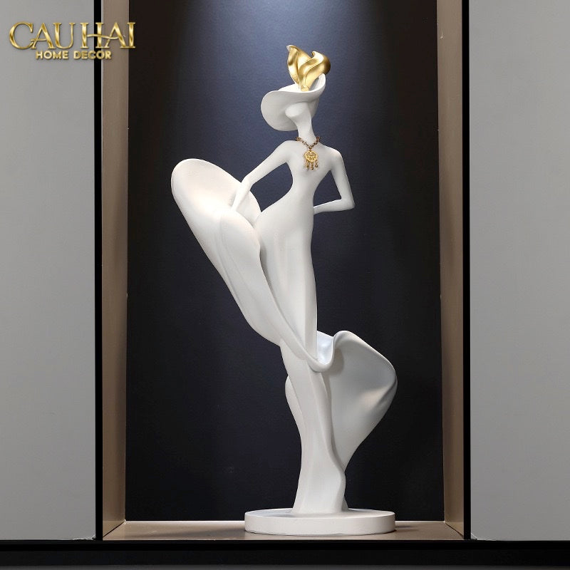 HOME COUTURE - TƯỢNG LADY TRÉMAINE SILHOUETTE FÉMININE ÉNIGMATIQUE H66 - CẬU HAI HOME DECOR
