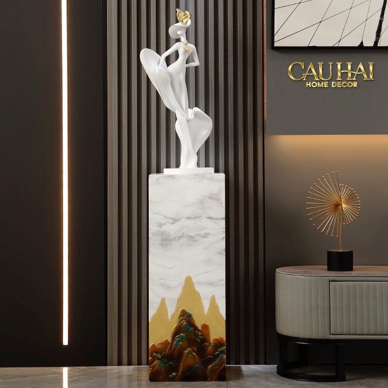 HOME COUTURE - TƯỢNG LADY TRÉMAINE SILHOUETTE FÉMININE ÉNIGMATIQUE H66 - CẬU HAI HOME DECOR