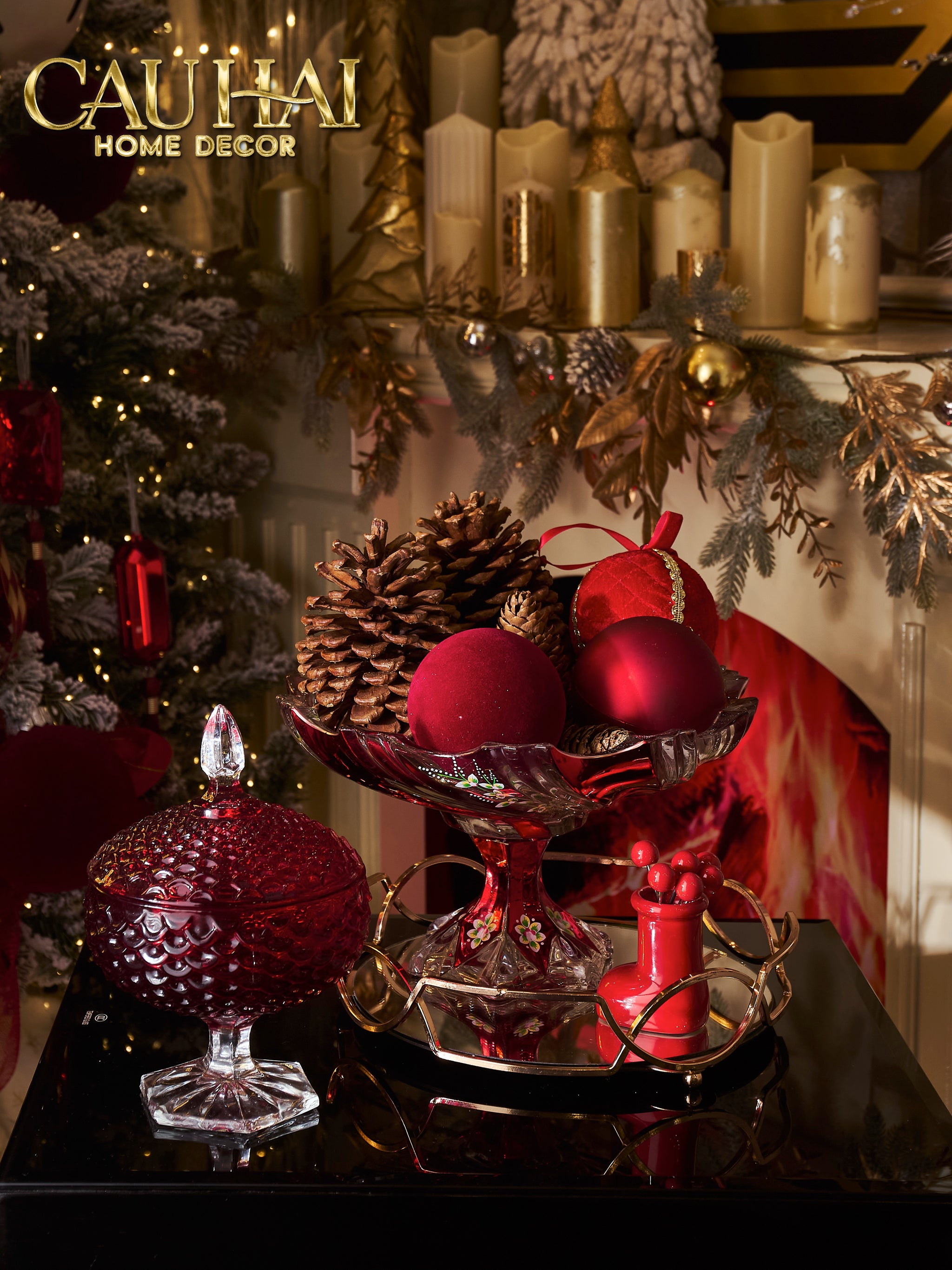 FÊTES COUTURE - LỌ THUỶ TINH LOLLIPOP RUBY BONBONNIÈRE H25 - CẬU HAI HOME DECOR