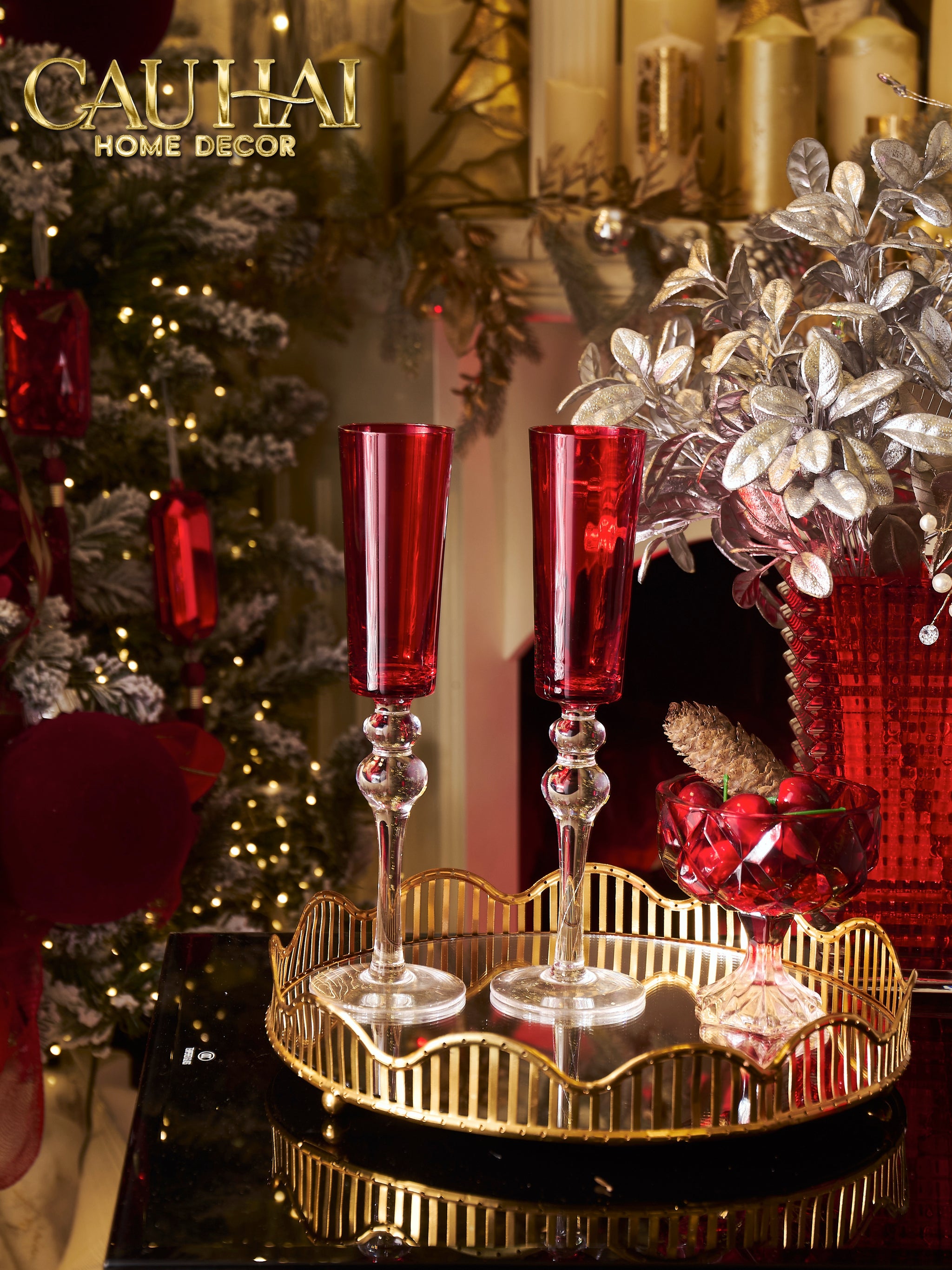 Fêtes Couture - Ly Tráng Miệng Thuỷ Tinh Ruby Glacée Coupe Dessert-CẬU HAI HOME DECOR