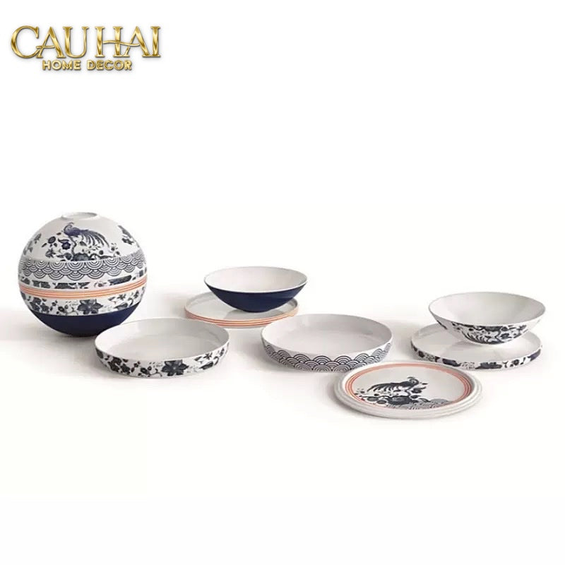 SET ĐĨA GỐM SỨ PREMIÈRE LA PETITE BOULE MEMPHIS COMPLÈTE ÉDITION - FULL BOX - CẬU HAI HOME DECOR