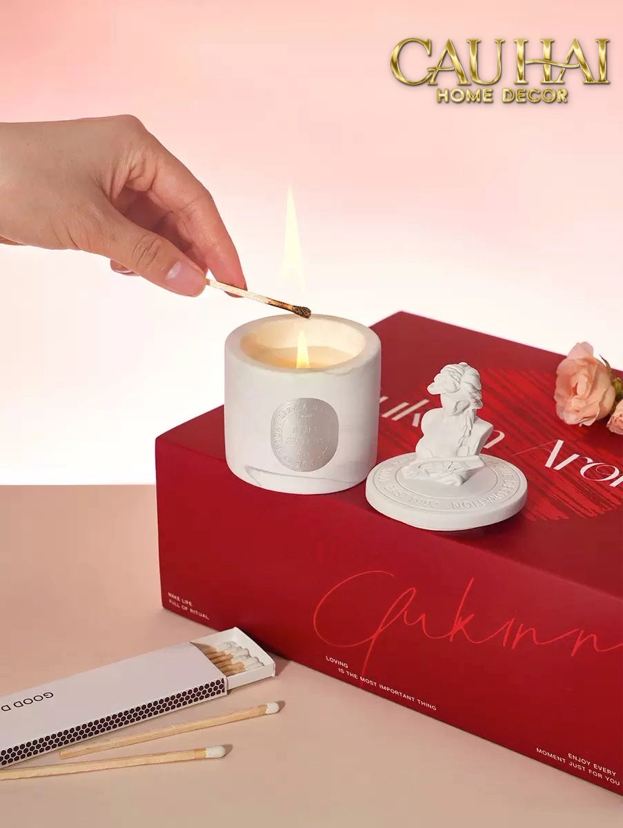 HOME FRAGRANCE - GIFT SET NẾN VÀ ĐÁ KHUẾCH TÁN AROMA CANDLES STONES. - CẬU HAI HOME DECOR