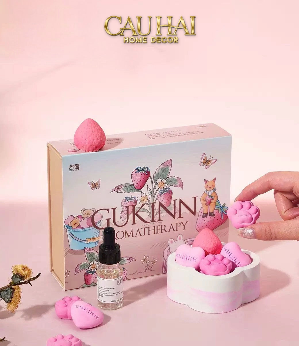 HOME FRAGRANCE - GIFT SET ĐÁ KHUẾCH TÁN SAKURA PUPPY AROMA STONES SET - CẬU HAI HOME DECOR