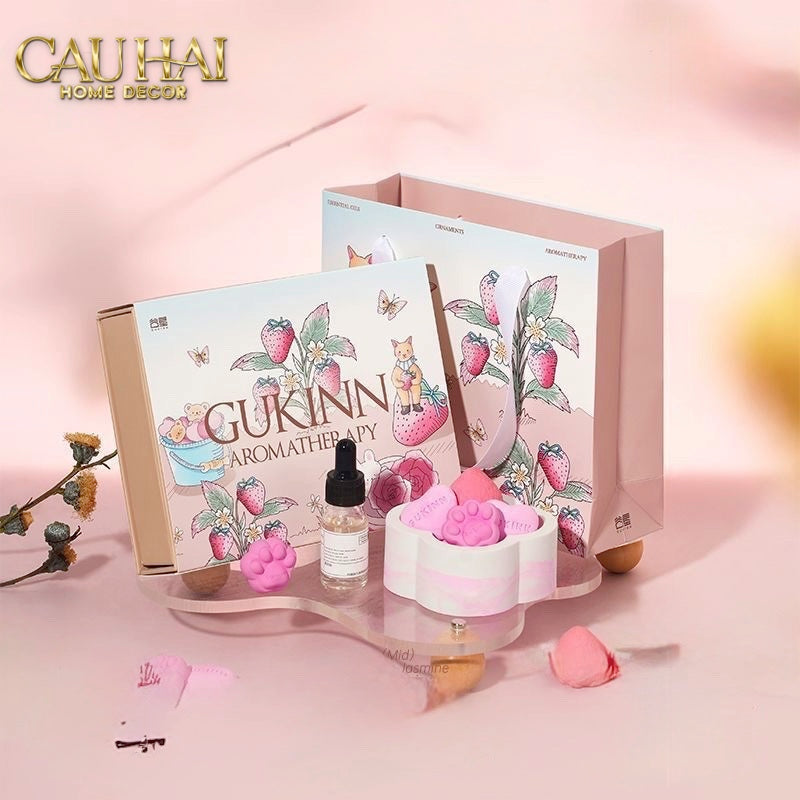 HOME FRAGRANCE - GIFT SET ĐÁ KHUẾCH TÁN SAKURA PUPPY AROMA STONES SET - CẬU HAI HOME DECOR