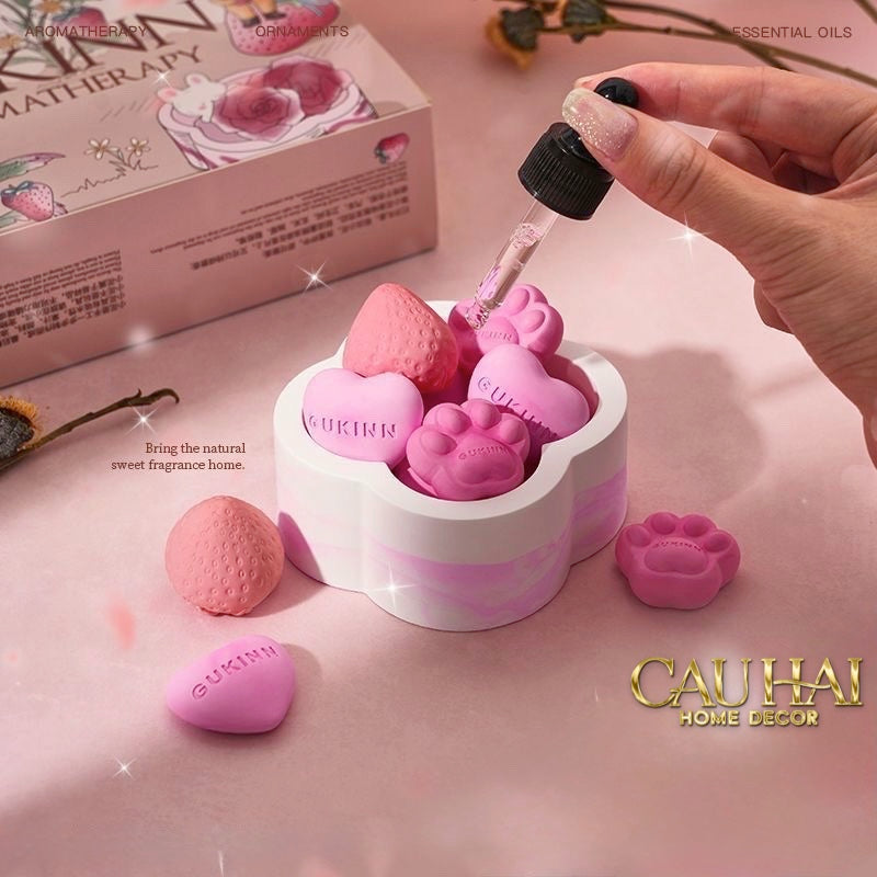 HOME FRAGRANCE - GIFT SET ĐÁ KHUẾCH TÁN SAKURA PUPPY AROMA STONES SET - CẬU HAI HOME DECOR