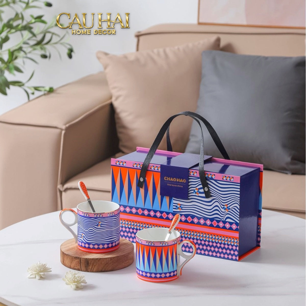 TẾT COUTURE - GIFT SET 2 LY PRISMATIQUE ROYALE ARLEQUIN 500ML - CẬU HAI HOME DECOR