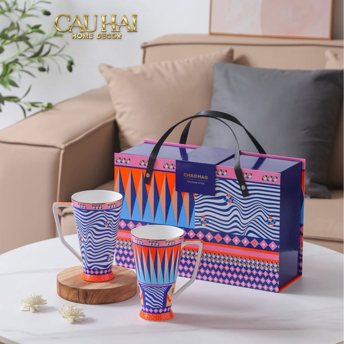 TẾT COUTURE - GIFT SET 2 LY PRISMATIQUE ROYALE ARLEQUIN 500ML - CẬU HAI HOME DECOR