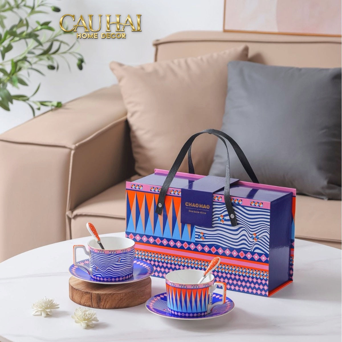 TẾT COUTURE - GIFT SET 2 LY PRISMATIQUE ROYALE ARLEQUIN 500ML - CẬU HAI HOME DECOR