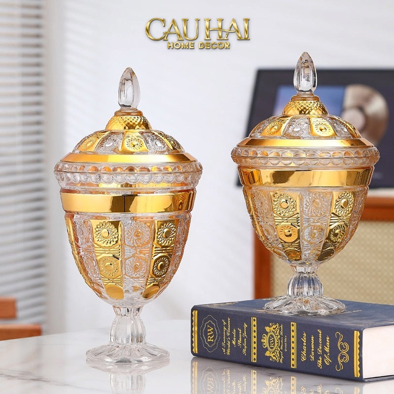 TẾT COUTURE - LỌ PHA LÊ IMPERIAL AUREATE BYZANTINE CRYSTAL VESSEL - CẬU HAI HOME DECOR