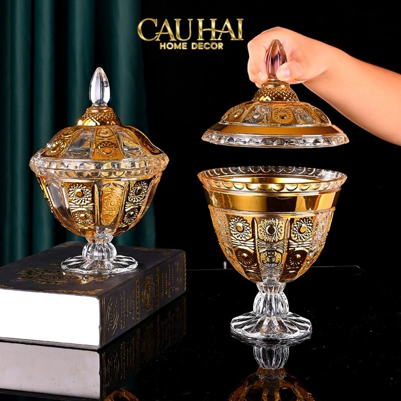 TẾT COUTURE - LỌ PHA LÊ IMPERIAL AUREATE BYZANTINE CRYSTAL VESSEL - CẬU HAI HOME DECOR