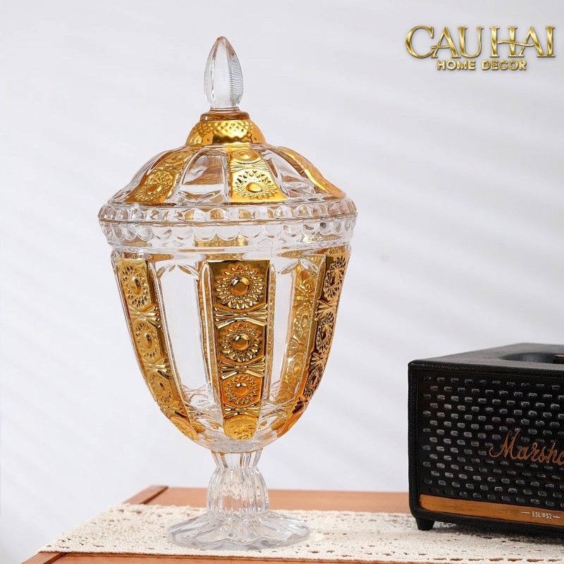 TẾT COUTURE - LỌ PHA LÊ IMPERIAL AUREATE BYZANTINE CRYSTAL VESSEL - CẬU HAI HOME DECOR