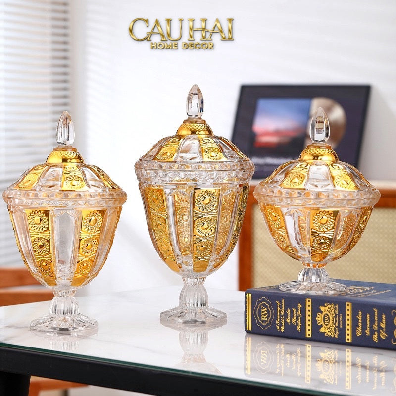 TẾT COUTURE - LỌ PHA LÊ IMPERIAL AUREATE BYZANTINE CRYSTAL VESSEL - CẬU HAI HOME DECOR