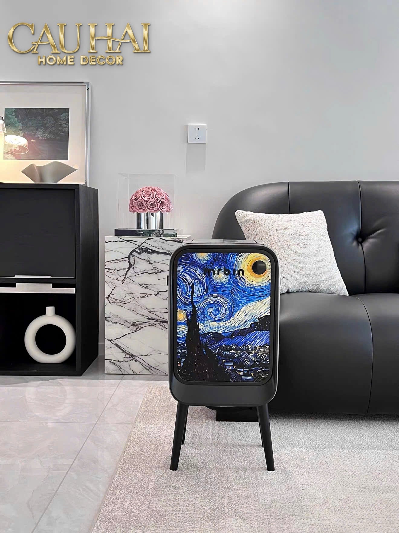 Maison Couture - Thùng Rác Mr Bin Automatic TV Van Gogh Version Limited 20L 31.4x65